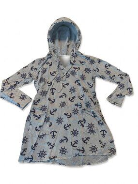 Raya Sun Dress Swim Cover Up Small/Medium Gray Blue Coastal Nautical Beach